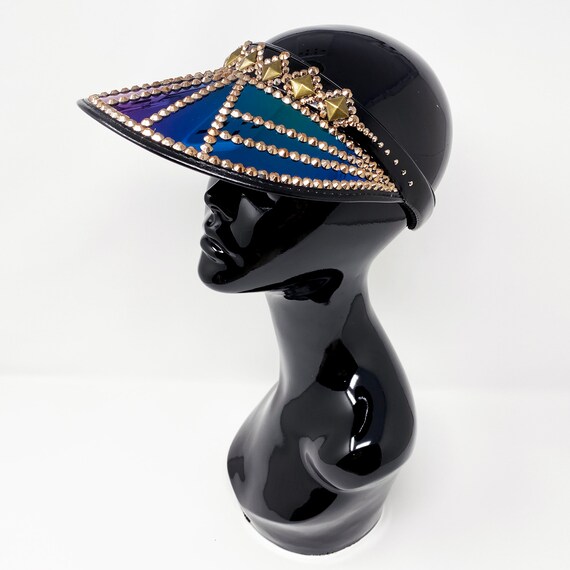 Black Disco Visor: Reflective Festival Rave Hat - Etsy Australia display picture 1
