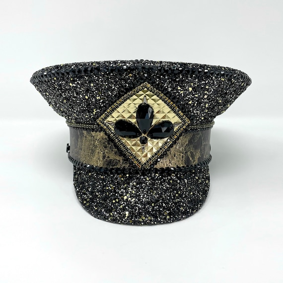 Black and Gold Embellished Cap Be Confident Trucker Hat: Black & Gold Embellished Baseball  main image 3
