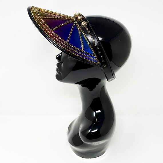 City Lights Visor: Festival Rave Party Hat With Crystals - Etsy