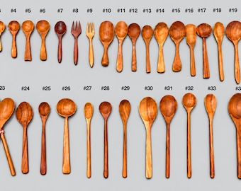 Handcrafted Ash Wood Spoons, Organic Kitchen Utensils, Olive Oil Finish TEAK wood