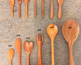 Handcrafted Ash Wood Spoons, Organic Kitchen Utensils, Olive Oil Finish