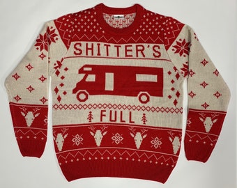 Christmas Vacation Shitter's Full Ugly Christmas Sweater Red