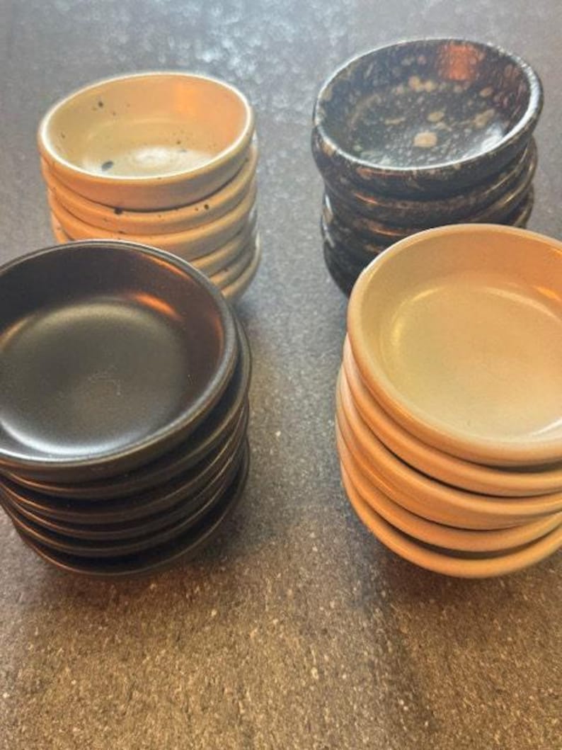 Ceramic Ramekin Set - 6 Pc - Pottery Sauce Cup - ceramic - Condiment Dipping