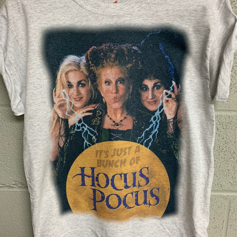 Vintage Just a Bunch of Hocus Pocus Shirt Halloween shirt hocus pocus t shirt Unisex Heather ash gray image 5