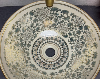 Ceramic sink/ bathroom sink/ vanity/ hand painted/ handmade USA stock !!! GOLD RIM