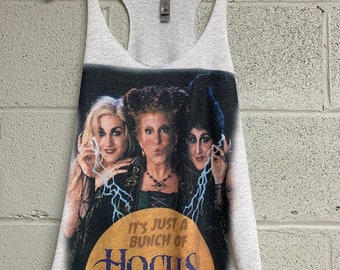 Vintage Hocus Pocus Tank: Halloween Women's Heather Gray Tank