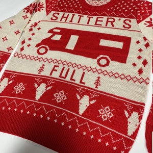 Christmas Vacation Shitter's Full Ugly Christmas Sweater Red image 3