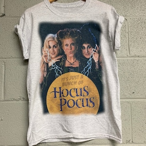 Vintage Just a Bunch of Hocus Pocus Shirt Halloween shirt hocus pocus t shirt Unisex Heather ash gray image 1