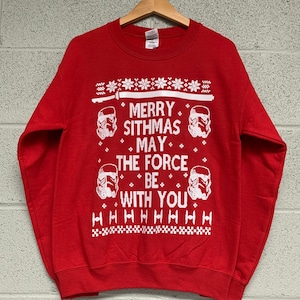 merry sithmas may the force be with you Christmas Sweatshirt Red
