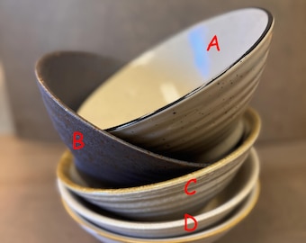 Large Rustic Ceramic Ramen Bowl: Asian-Style Noodle Bowl (30.4 oz)