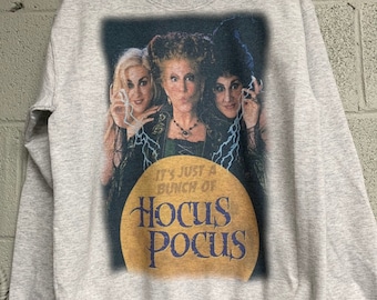 Hocus Pocus Sweatshirt: Unisex Heather Ash Gray Halloween Sweatshirt