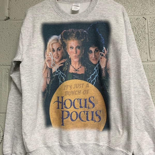 Bluza Hocus Pocus: unisexowa bluza na Halloween w kolorze Heather Ash Gray