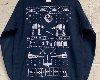Sudadera navideña de Star Wars Azul Marino.ROJO.