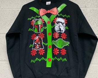 Darth vader light up christmas sweater hot sale
