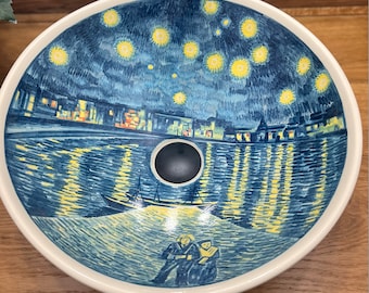Ceramic sink/ bathroom sink/ vanity/ hand painted/ handmade USA stock !!!