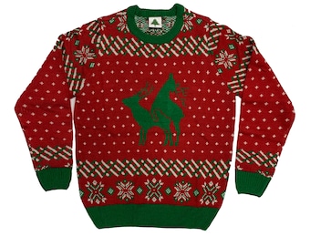 Reindeer Funny Ugly Christmas Sweater Red