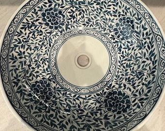 Ceramic sink/ bathroom sink/ vanity/ hand painted/ handmade USA stock !!!