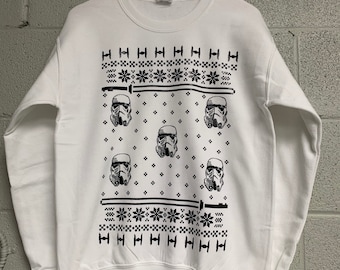 Sudadera navideña star wars stormtrooper blanca
