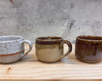 Handmade Ceramic Japanese Style Espresso Cup, Minimalistic Small Cup Glazed