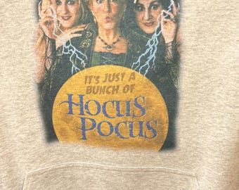Sudadera unisex de Halloween con capucha Hocus Pocus, gris ceniza jaspeado