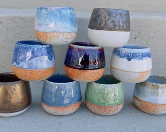 Handmade Ceramic Japanese Style Espresso Cup, Minimalistic Small Cup Glazed