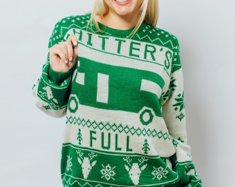 Christmas Vacation Shitter&#39;s Full Ugly Christmas Sweater** Green**