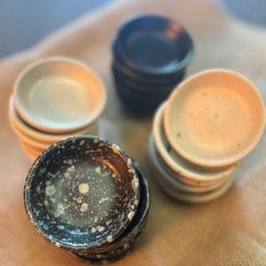 Ceramic Ramekin Set - 6 Pc - Pottery Sauce Cup - ceramic - Condiment Dipping
