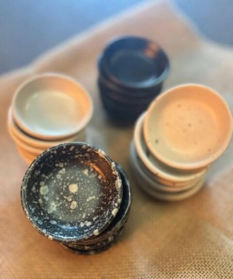 Ceramic Ramekin Set - 6 Pc - Pottery Sauce Cup - ceramic - Condiment Dipping
