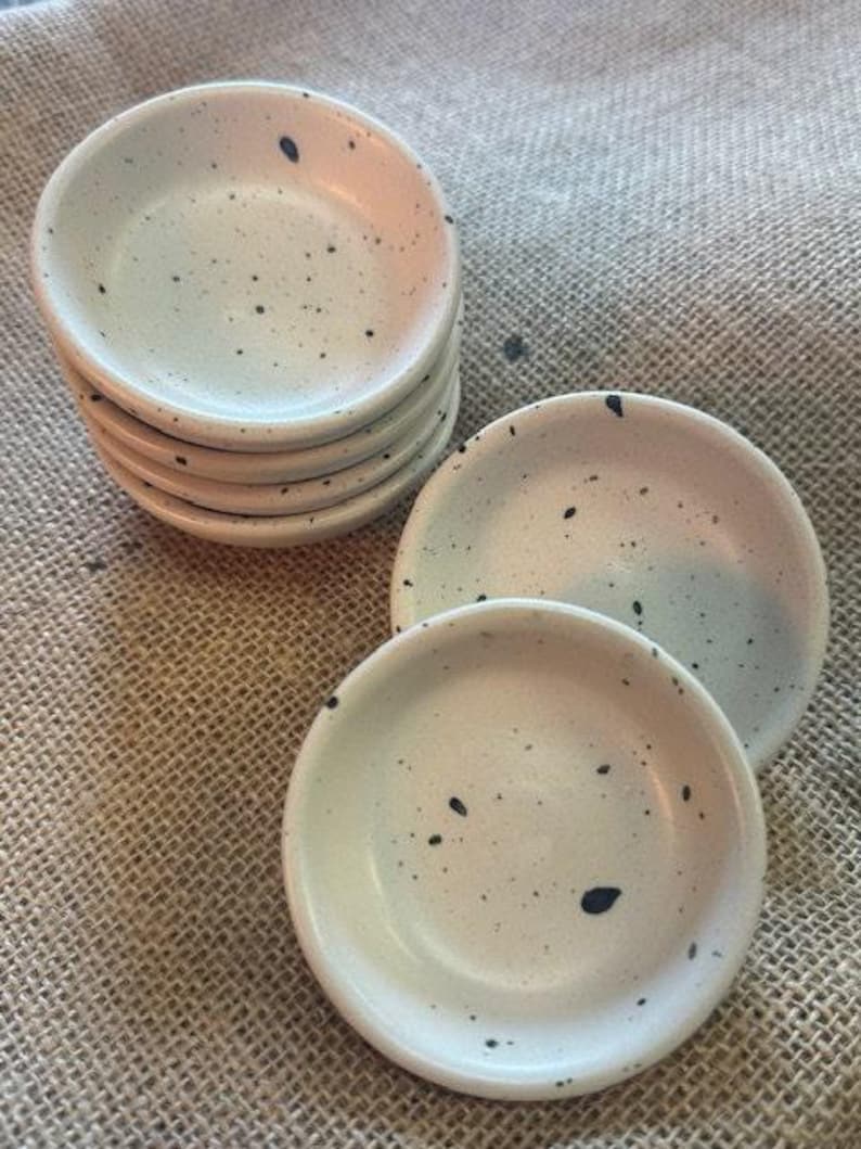 Ceramic Ramekin Set - 6 Pc - Pottery Sauce Cup - ceramic - Condiment Dipping