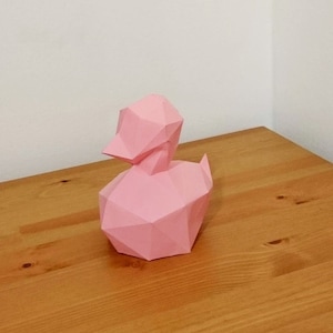 Rubber Duck paper model - downloadable pdf - print at home paper model - animal papercraft - paper sculpture - low poly - model kit