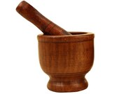 Wooden Handmade Mashers Spice Grinder Wooden Mortar and Pestle Excellent for Crushing Spice Herbs Crusher 7 Inches