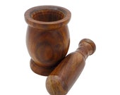 Whopper Wooden Bamboo Garlic Pounder Mortar and Pestle Garlic Press Spice Crusher Small size, Christmas day gift