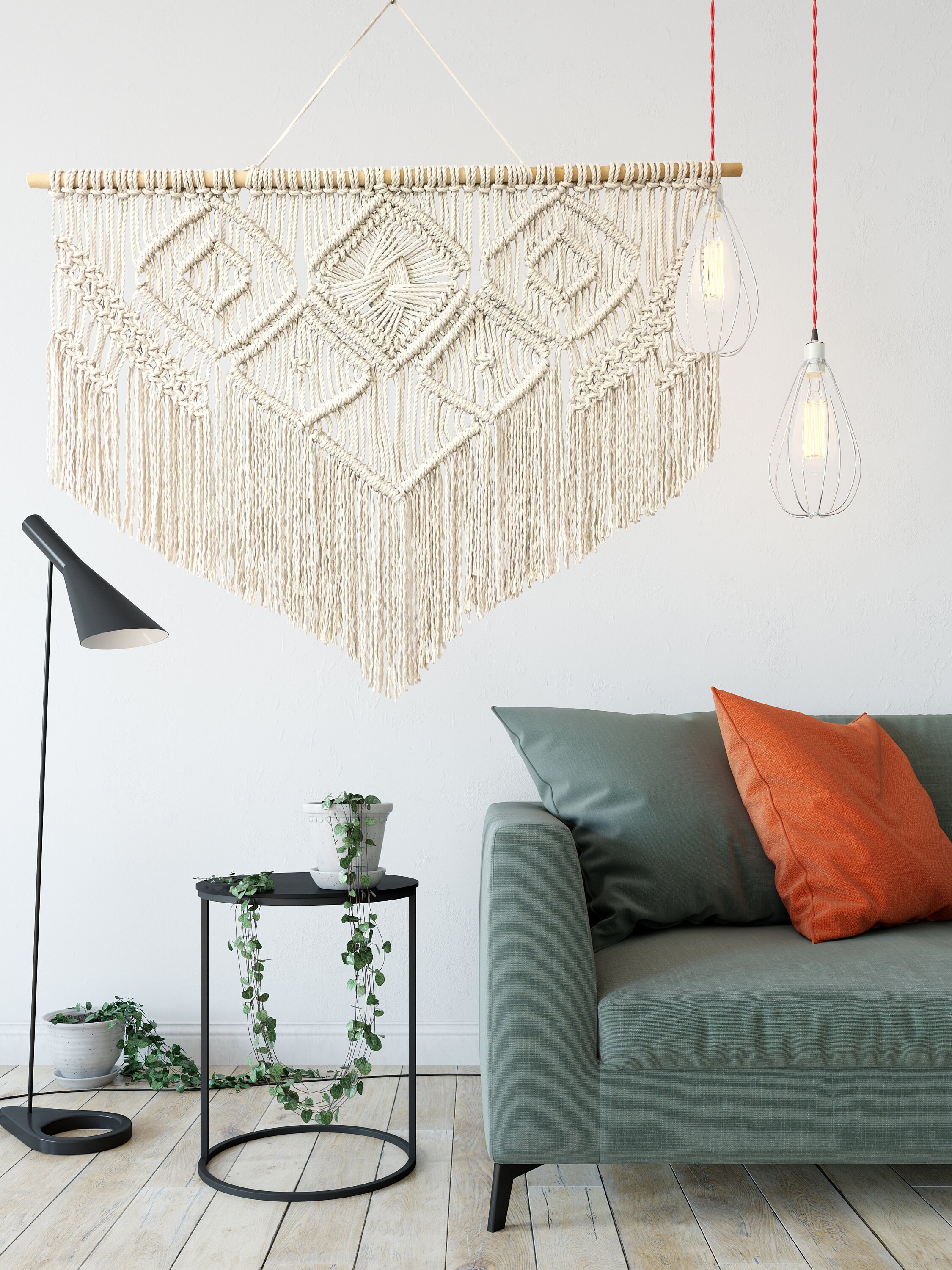 Dining Room Wall Decor Macrame Hanging Woven Tapestry Over Etsy