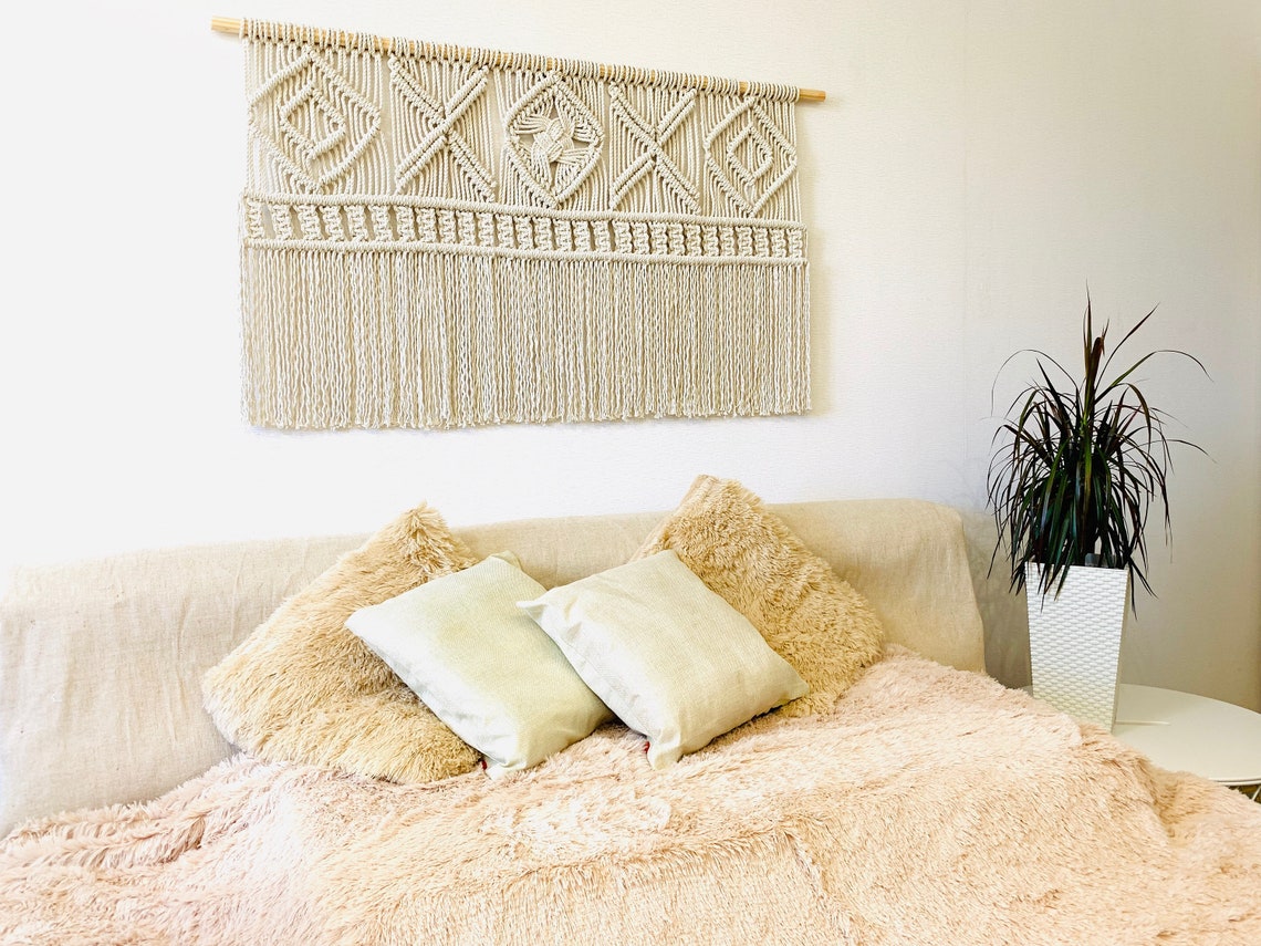 Large Macrame Wall Hanging Over the Bed Decor Macrame Etsy