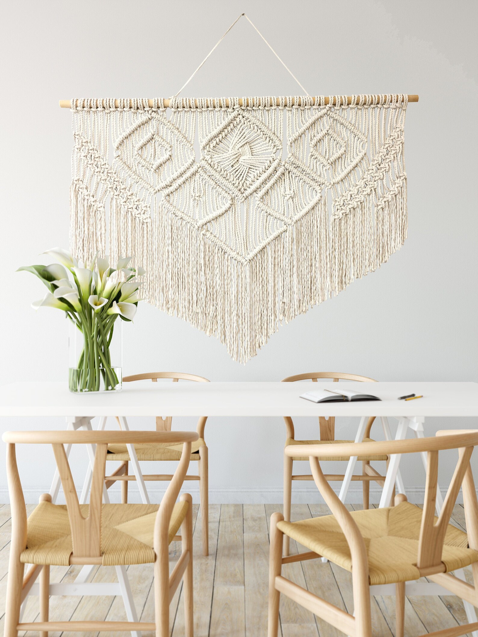 Dining Room Wall Decor Macrame Hanging Woven Tapestry Over Etsy