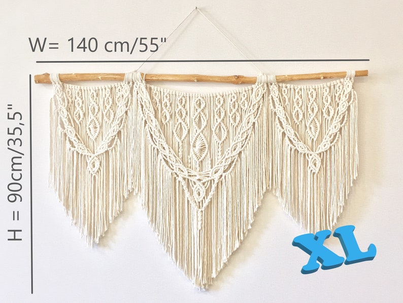 Extra Large Macrame Wall Hanging on Wood Branches 55 Inches Etsy