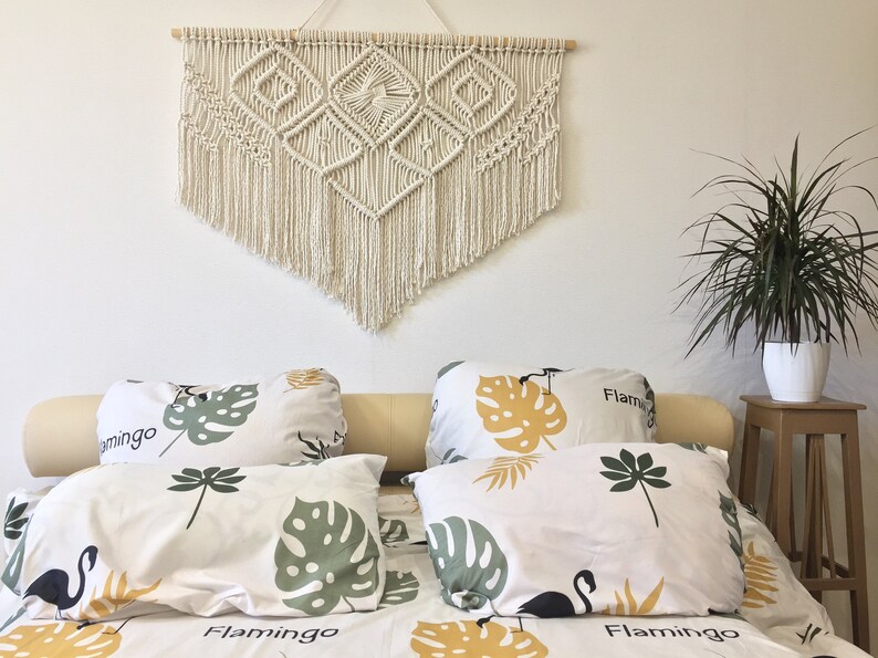 Over the bed decor Macrame Wall Hanging Woven Wall Art Etsy