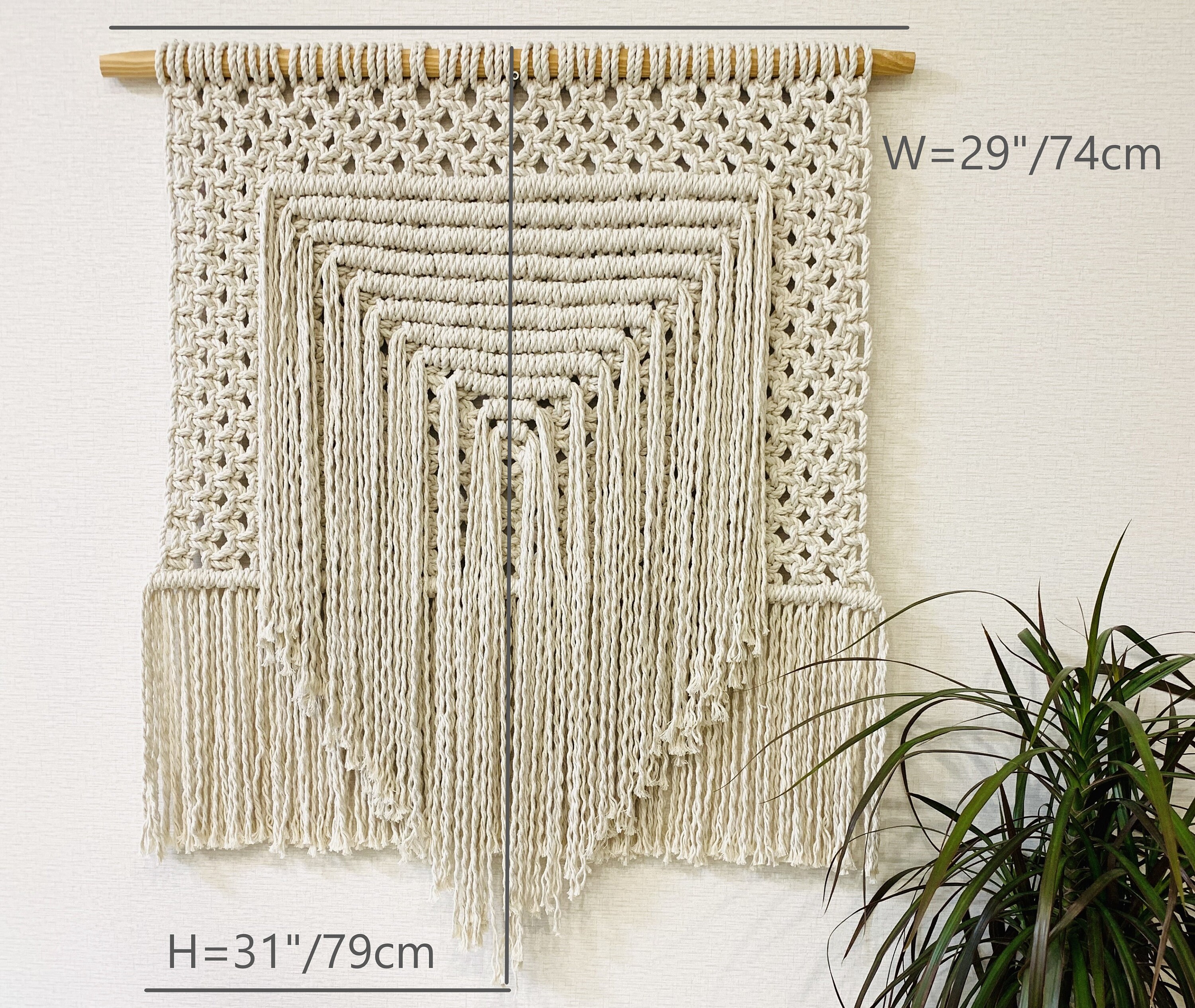 Modern large macrame headboard Frame weaving over bed art Etsy