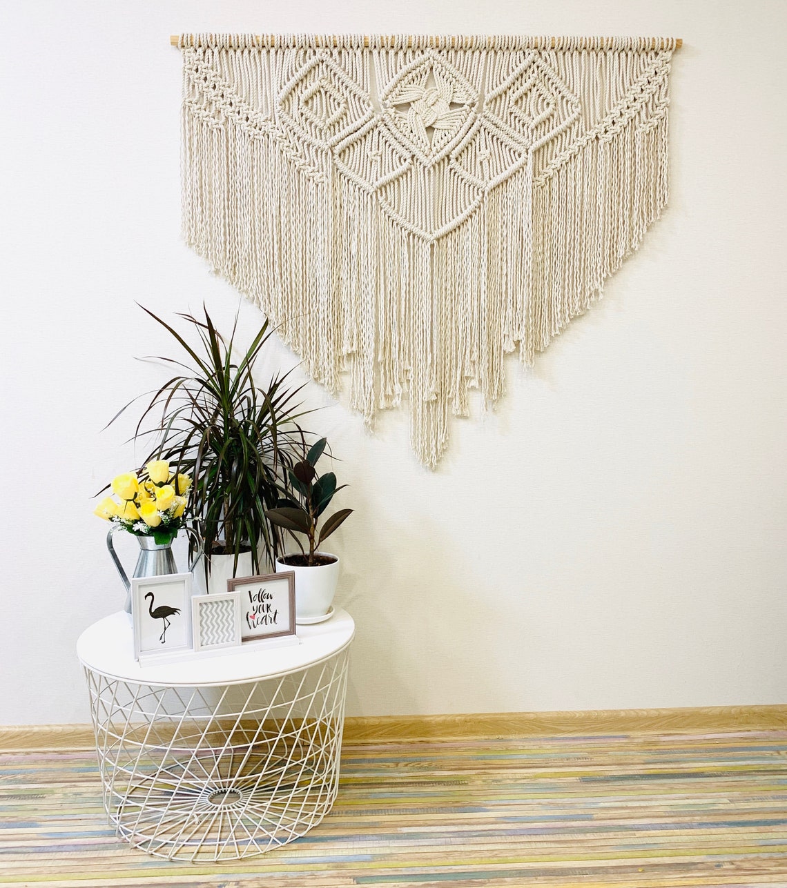Hang above bed macrame wall hanging Over the bed decor Above Etsy