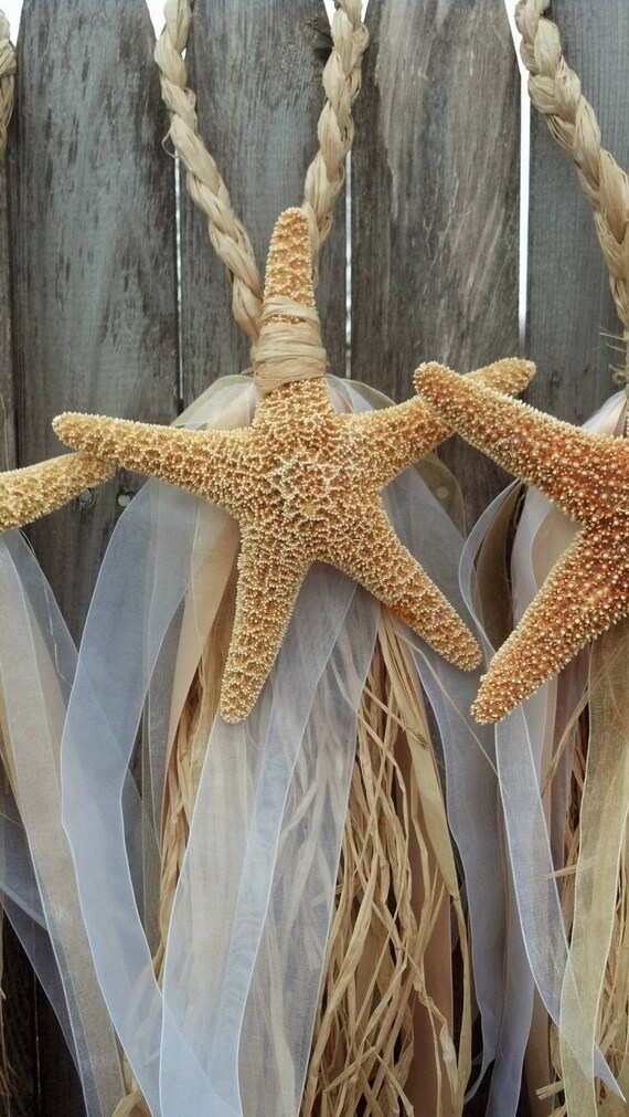 Sugar Starfish Chair Aisle Pew Bow Beach Wedding Decor Etsy