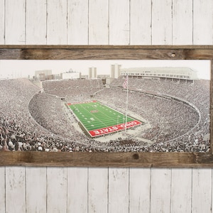 Columbus, OH - Ohio Stadium on Ohio State Campus - Buckeyes Football Stadium - Original Artwork - Reclaimed Barnwood Framed Art - Large Size
