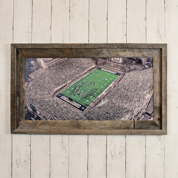 Nashville, TN - Vanderbilt Stadium - Original Artwork - Reclaimed Barnwood Framed Art - 24" x 12", Vandy, formerly Dudley Field
