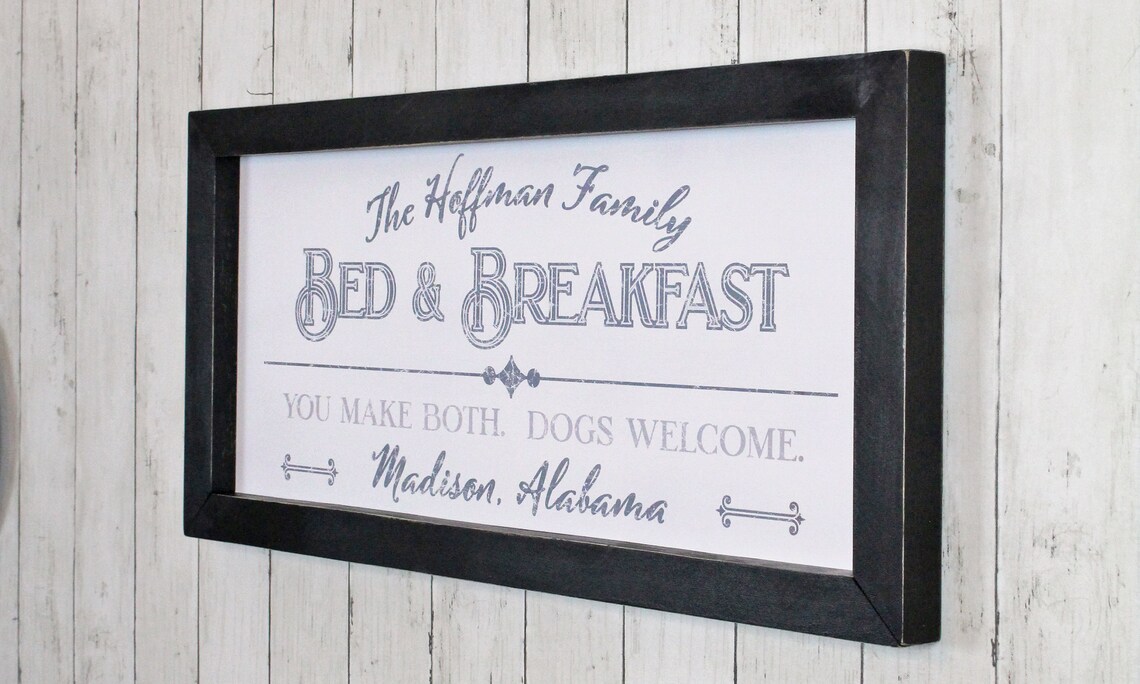 Custom Bed and Breakfast Sign Farmhouse Personalized Large - Etsy