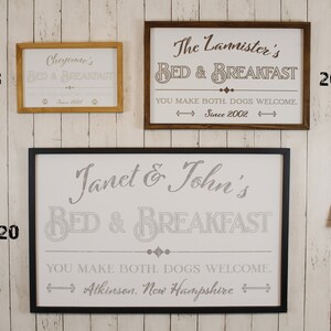Custom Bed and Breakfast Sign, Farmhouse, Personalized, Large, Small, Medium, Bed Breakfast ...