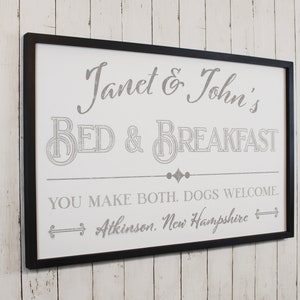 Custom Bed and Breakfast Sign, Farmhouse, Personalized, Large, Small, Medium, Bed Breakfast ...