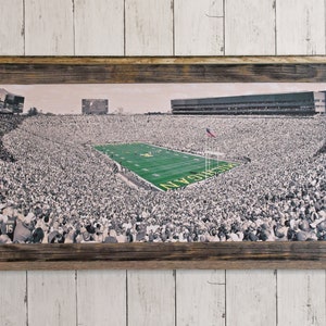 Ann Arbor, Michigan - Michigan Stadium, The Big House, Wolverines Football Stadium, Original Artwork, Reclaimed Barn wood Framed Art - 24x12