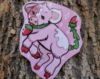 Strawberry Cow Sticker