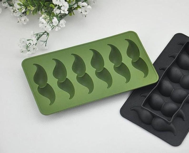 6-cavity Beard Ice Tray Ice Mold Flexible Silicone Mold Handmade DIY Mold