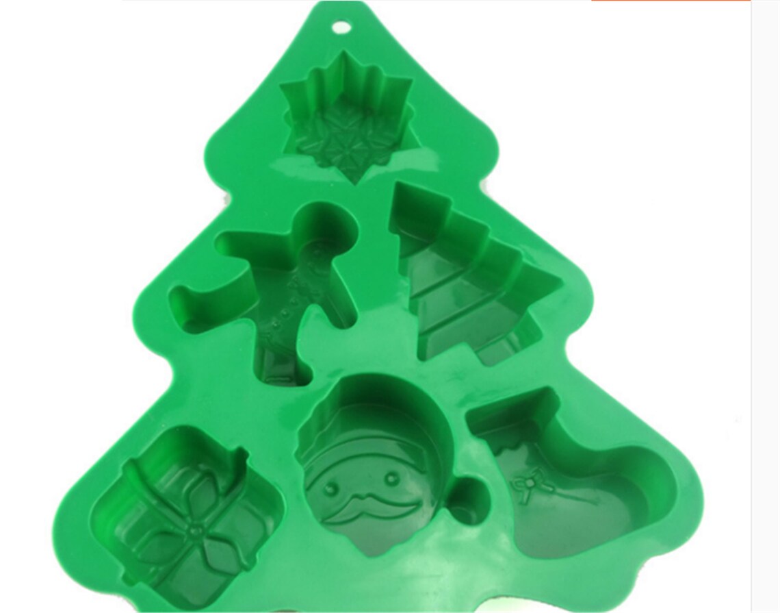Silicone cake mold Christmas tree 6 hole mold DIY baking Etsy