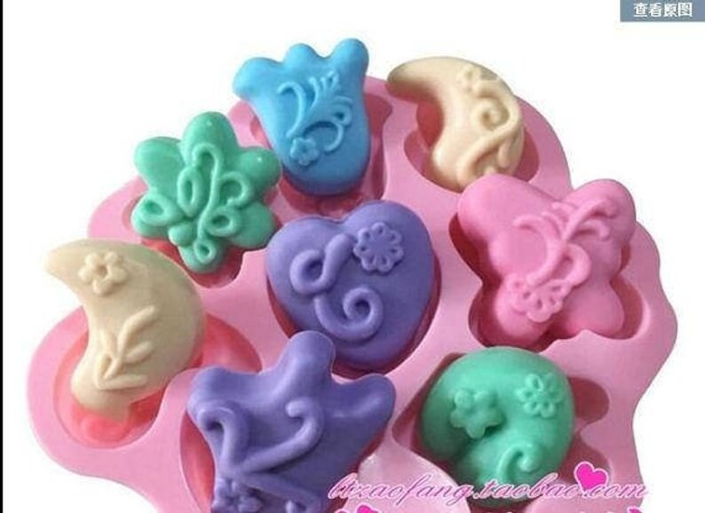 8-Flower Cake Molds Soap mold Flexible Silicone Mould polymer clay mold Cake Mould Resin Mold Biscuit Mold fimo mold Candle Mold Bakeware